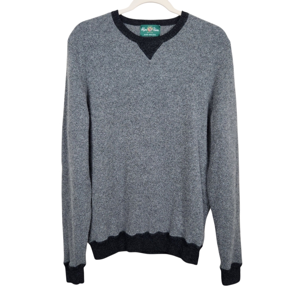 Alan Paine England Super Geelong Lambswool Sweater Grey UK 44 US Mens Size L
